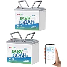 Redodo Bluetooth 12V 100Ah LiFePO4 Battery, Low-Temp Protection Group 24 Lithium Battery for Trolling Motor, Bulit-in 100A Smart BMS, 10 Years Lifetime, Ideal for Marine, RV, Solar and Off Grid-2 Pack