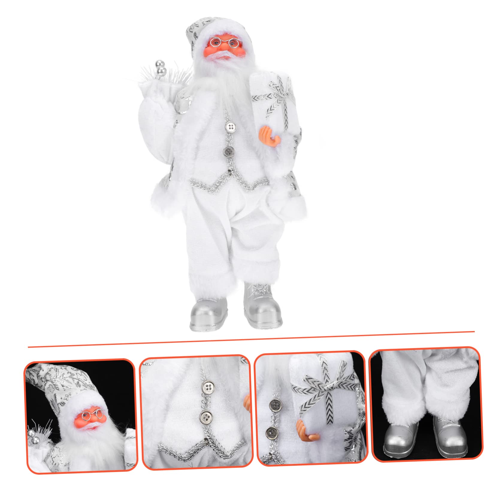 Amosfun 2 Pz Babbo Natale decorazione del di natale decorazione di statuine natalizie christmas party albero natale statua per natale ornamento artigianale in resina cotone