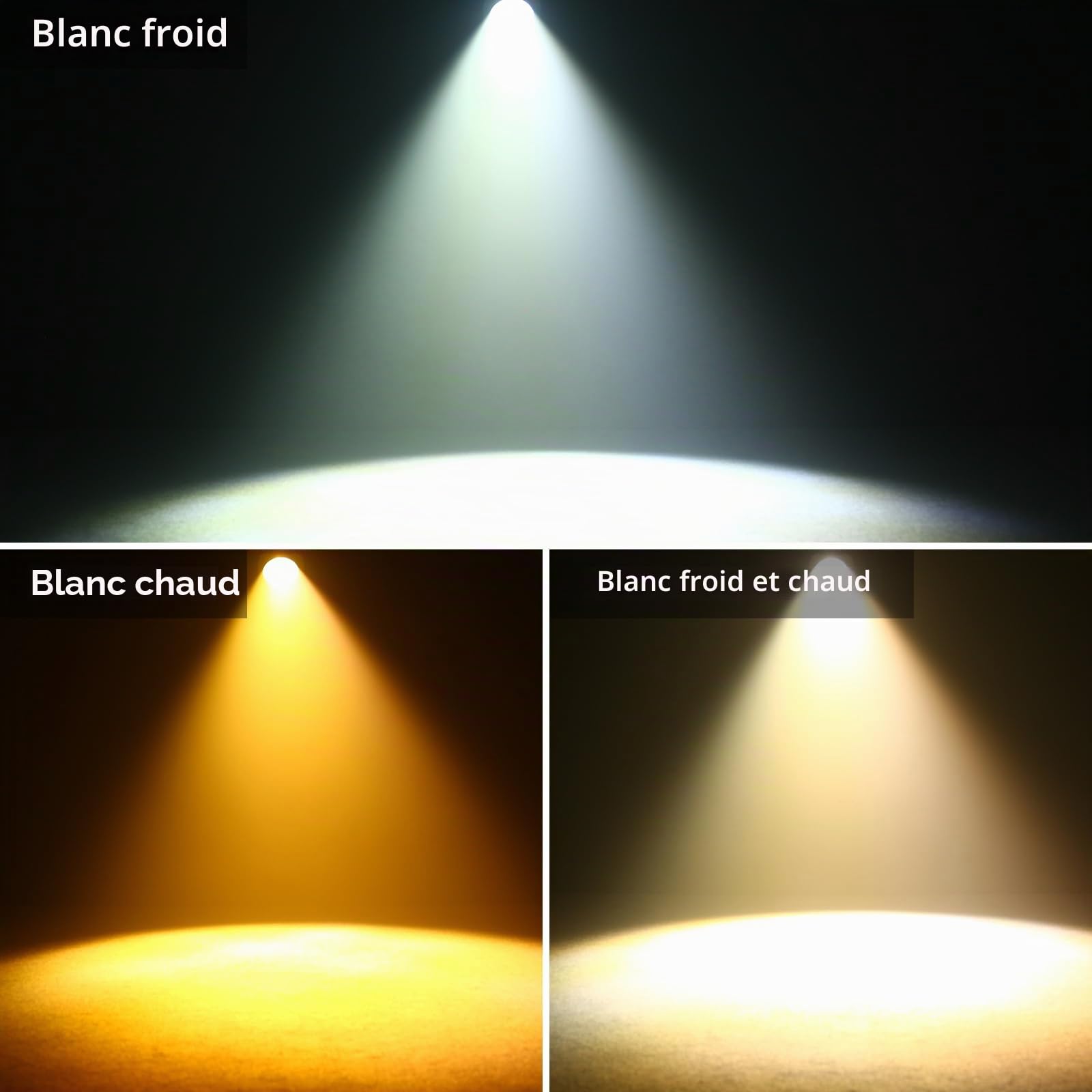 2PCS 200W Par COB Projecteur de fête dmx512 Éclairage de Scène Blanc froid/Chaud Effets d'éclairage Projecteurs pour Fête Mariage Église Disco
