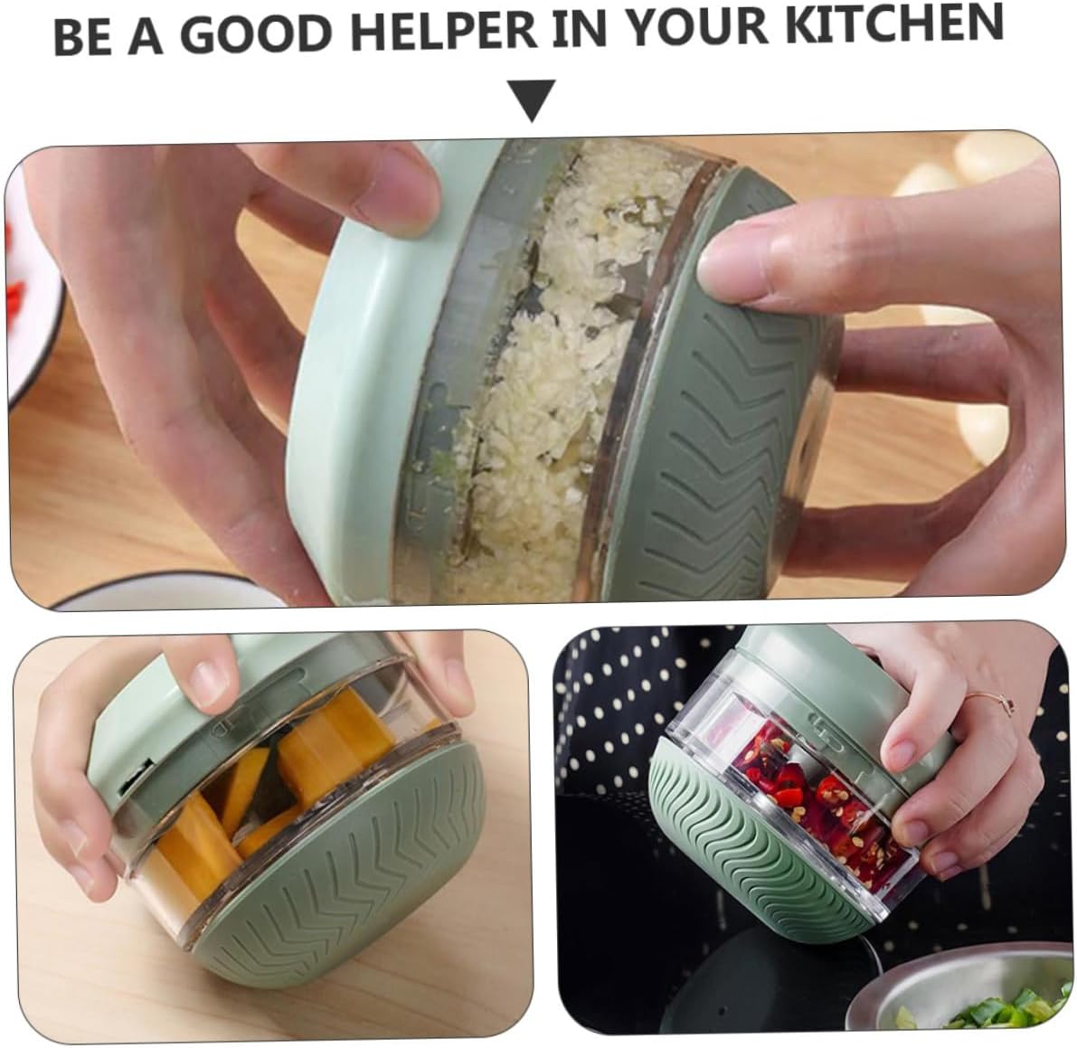 Garlic Mincer Manual Garlic Mincer Chopper Crusher Non-slip Base Easy to Clean