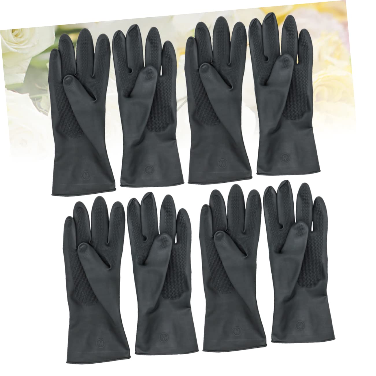 Solustre - 4 pares de guantes de teñido para el pelo, color negro, para peluquería, jardinería, talla S