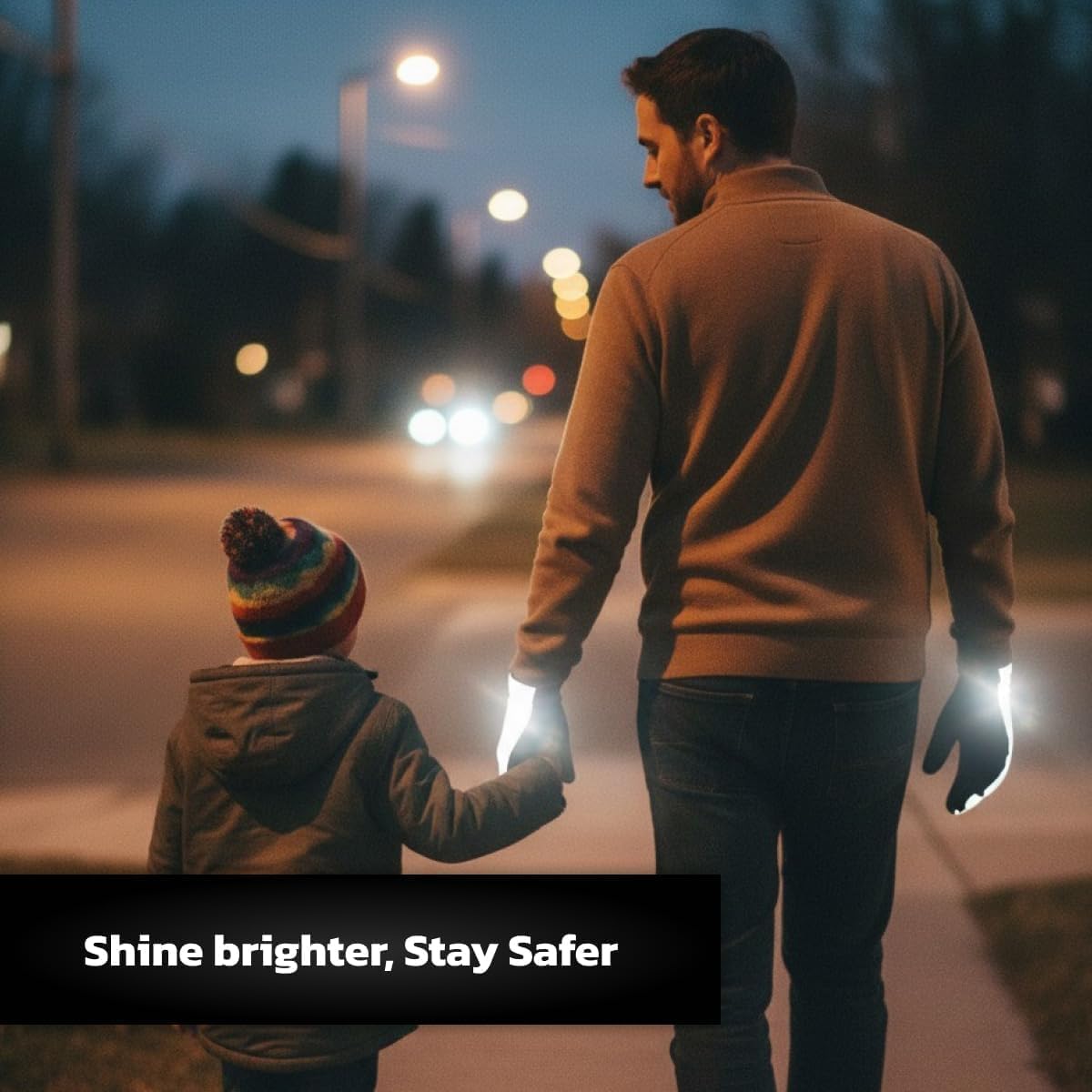 ReflecToes Reflective Winter Running Gloves - Touch Screen Compatible Lightweight Gloves - Cold Weather Hi Vis Safety for Night Runs - Image 3