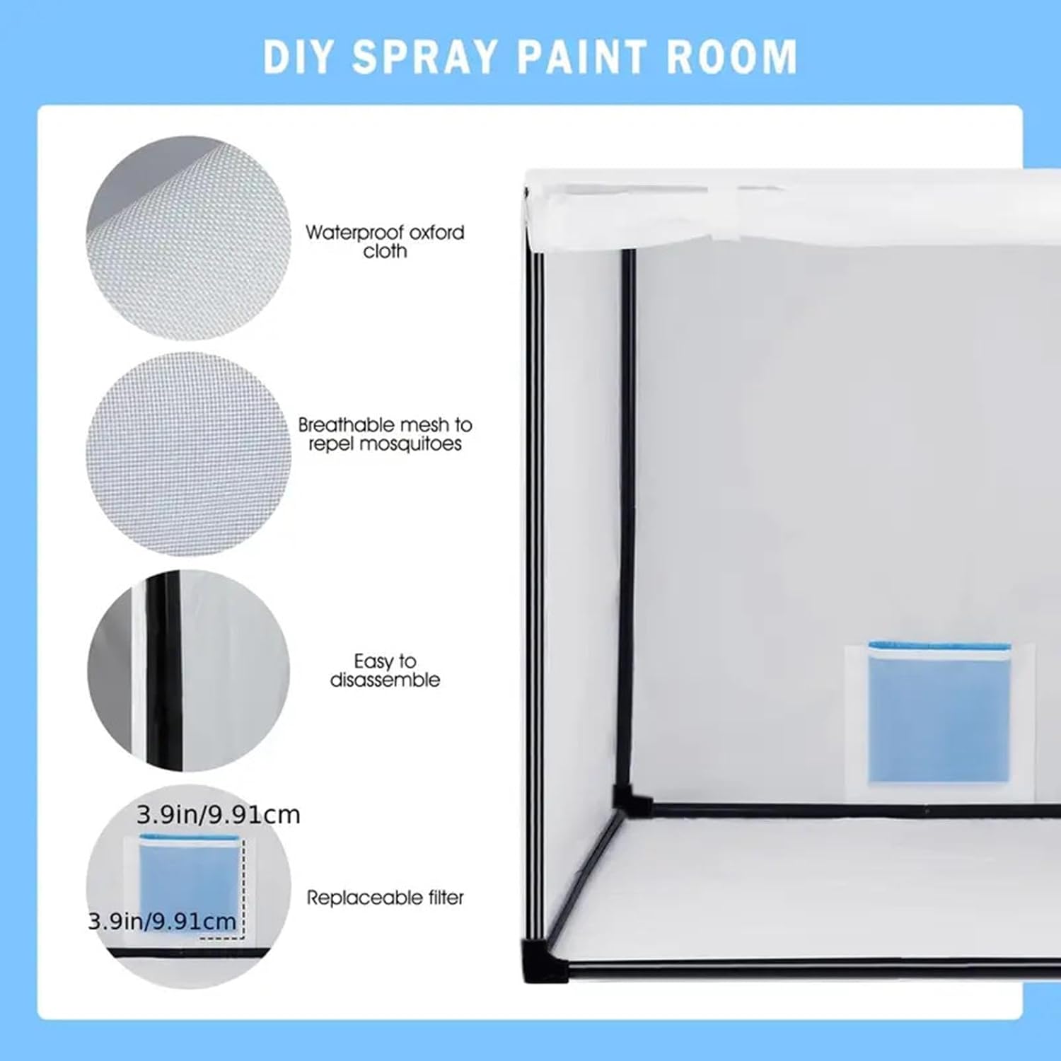Paint Booth Paint Tent for Airbrushing Large with Spray Booth for Craft Furniture Nail DIY Projects Toy Part, L