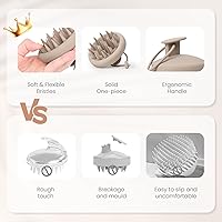 Vista 3 de AIMIKE Cepillo de champú masajeador de cuero cabelludo, 100% silicona suave, cepillo exfoliante para el cuero cabelludo para eliminar la caspa