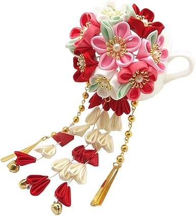 Amazon 髪飾り かんざし つまみ細工 ヘアアクセサリー 花 手作り 桜 藤で飾り 和装小物 プチ花魁 ヘア飾り 和服浴衣髪飾り 結婚式 成人式 卒業式 祝日 和装小物 通販