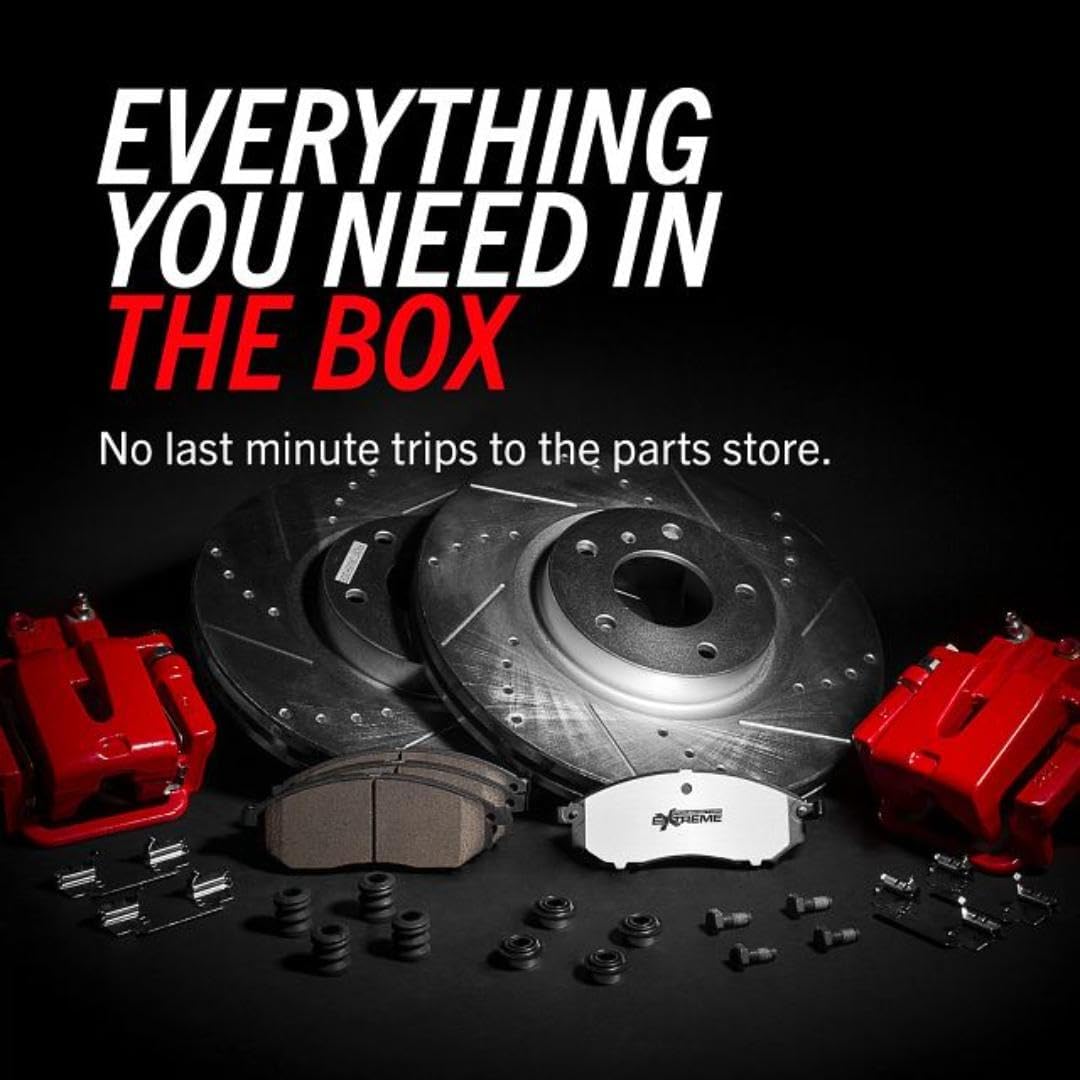 PowerStop Front and Rear Brake & Caliper Kit For Ram 3500 2013-18 - Drilled and Slotted Truck & Tow Disc Rotors with Ceramic Brake Pads Upgrade, KC7141A-36