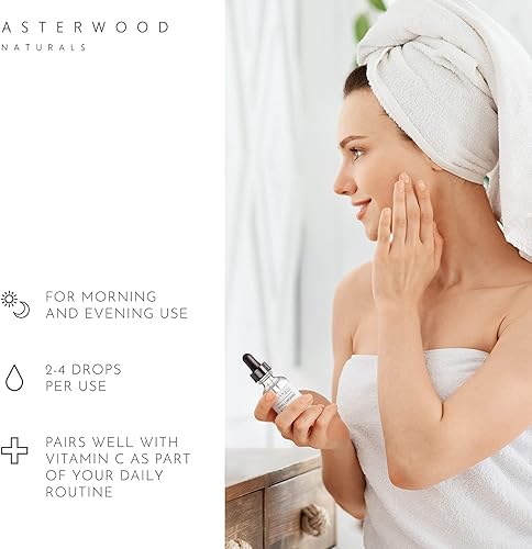 Miniatura 3 de Asterwood Naturals Suero de ácido hialurónico puro para la cara suero facial antienvejecimiento producto hidratante para el cuidado de la piel sin