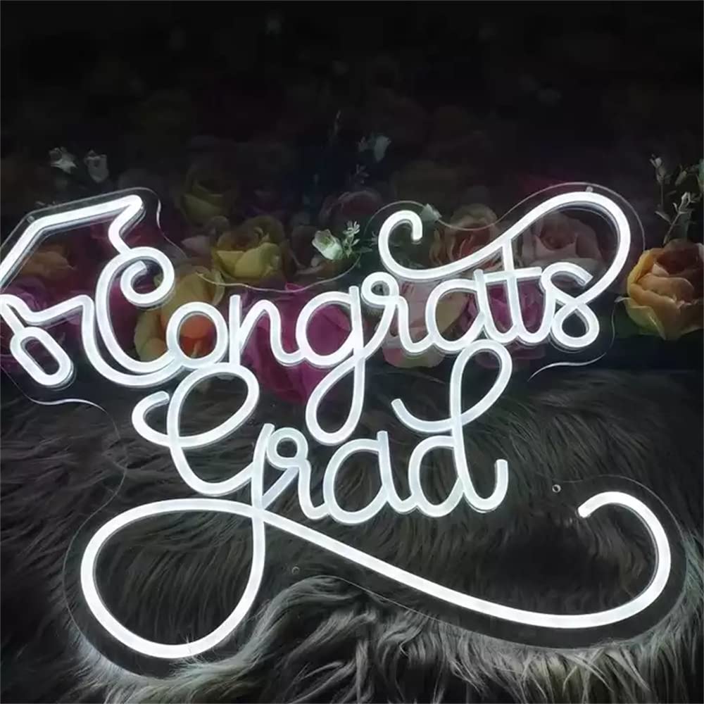 Neon Sign Congrats Grad Light for School Class Party Family Wall Decor Congratulation Custom Neon Signs Gift Graduation Party 60cm