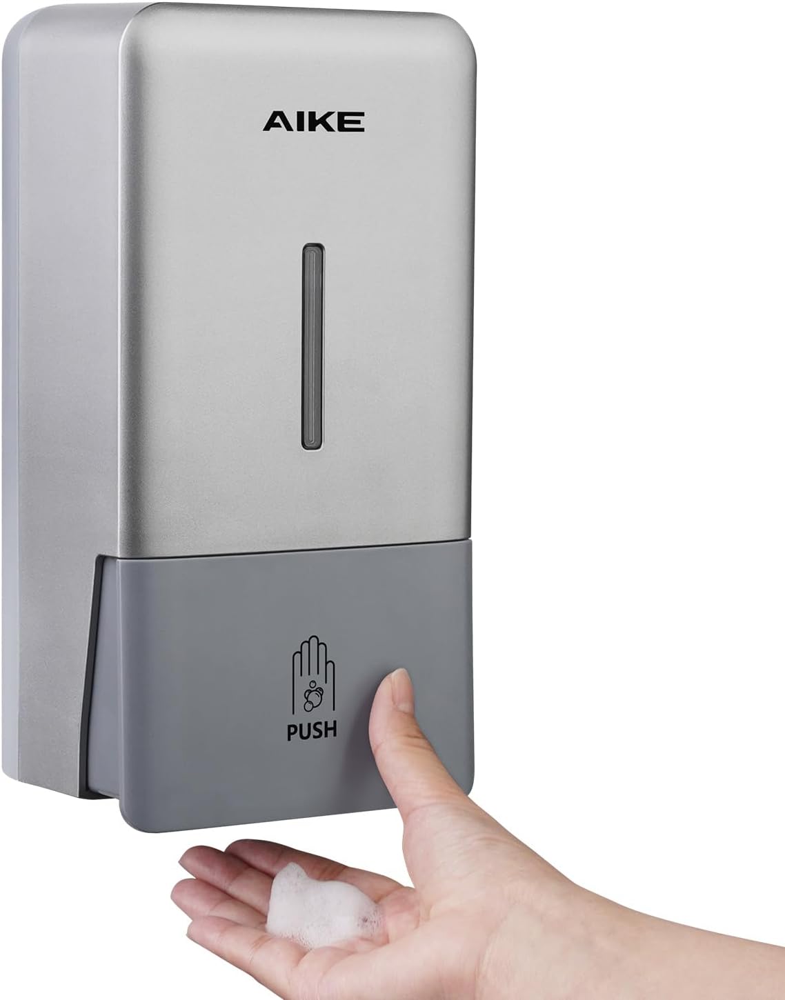 – AIKE Foaming Soap Dispenser 800 ML Wall-Mounted, Manual Push Pump for Commercial Bathrooms AK1006F(Specialized Foam soap only)