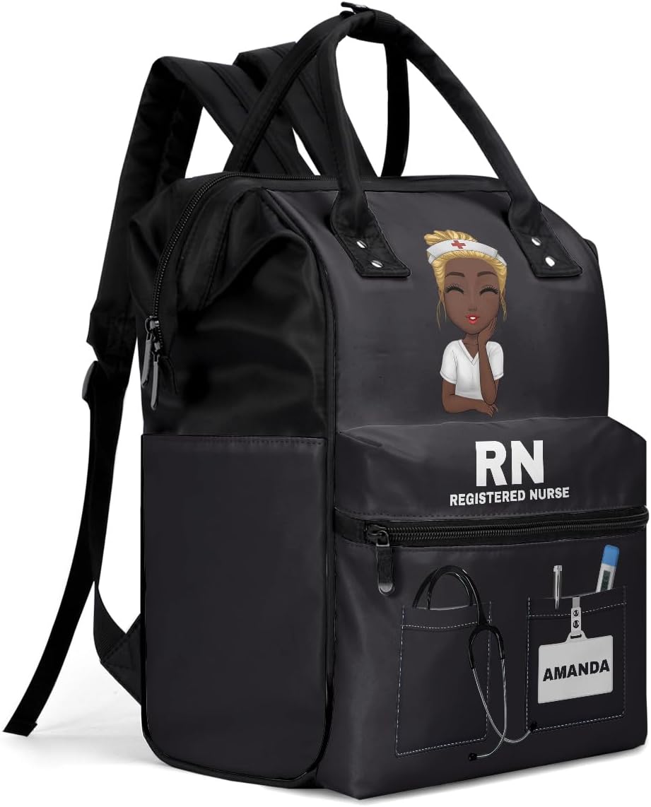 Sistabag - Travel, Laptop Bag - Backpack For Women - Personalized Duckbilled Backpack, Mothers Day, Christmas Gifts For Women (Nurse)