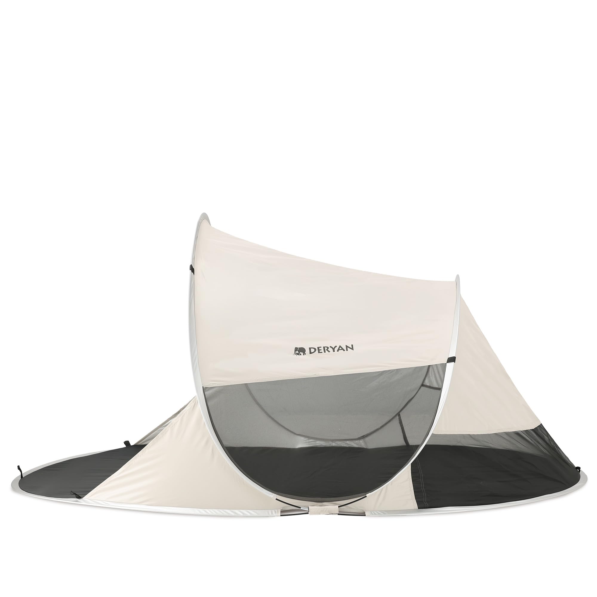 DERYAN Tenda da spiaggia pop-up, misura grande, 1 secondo, protezione UV 50+ e protezione dal vento, leggera e pieghevole, sabbia