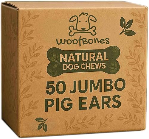 Orejas de cerdo enteras jumbo naturales para perros (paquete de 50)  100% natural oreja de cerdo para perro