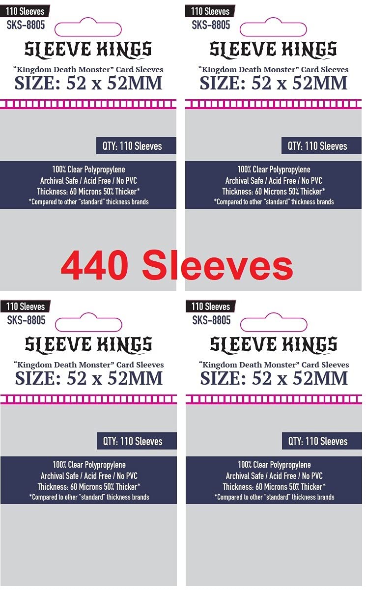 Sleeve Kings Kingdom Death Monster Card Sleeves 52 X 52 mm (4x110 Pack, 440 Sleeves)