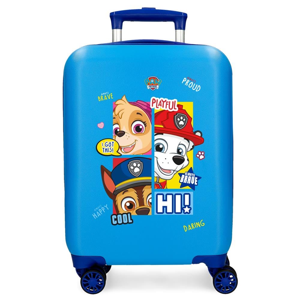 Valise Cabine Pat' Patrouille Pour Enfant - 33 Cm - 4 Roues Multidirectionnelles - Sécurité à Combinaison - Turquoise