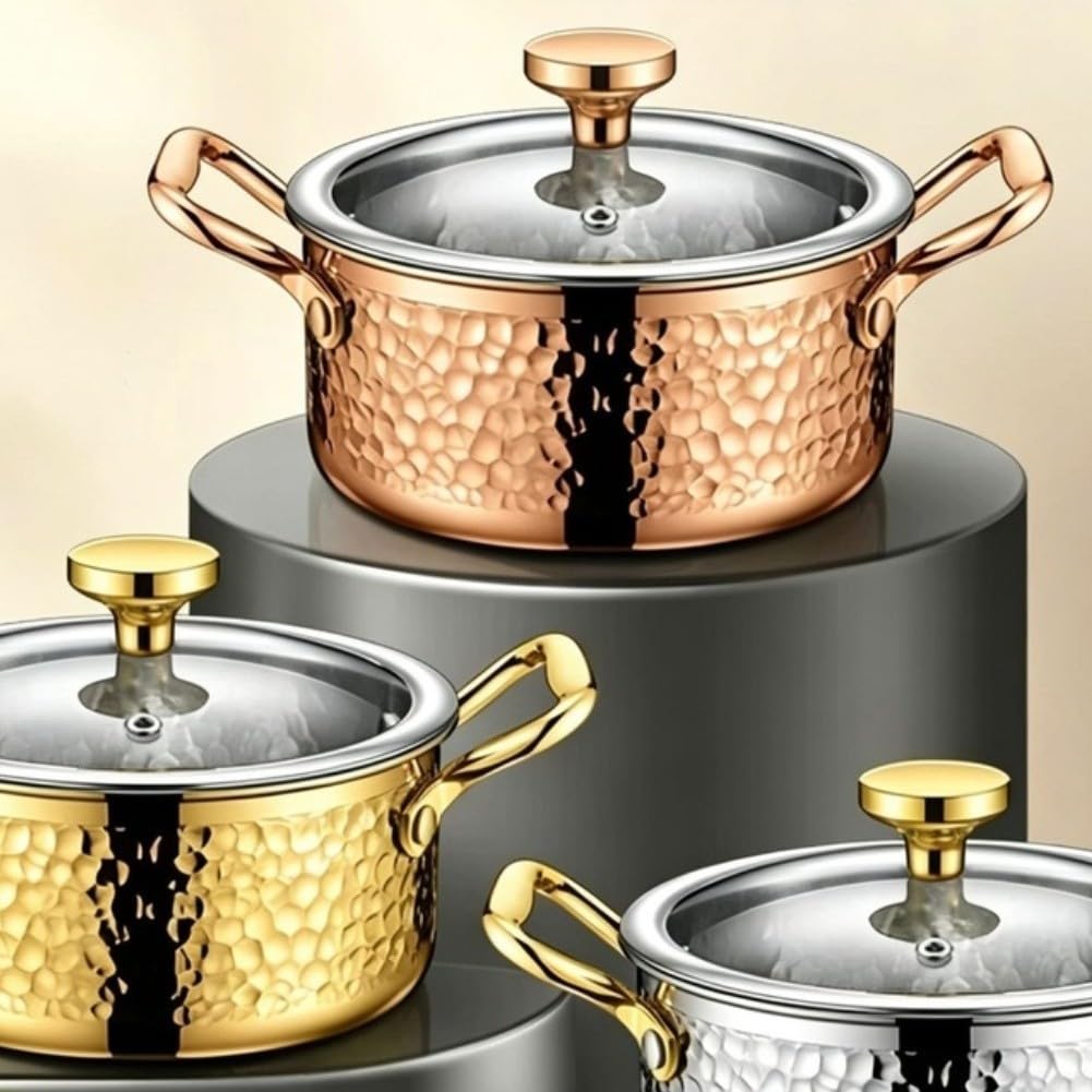 Kleiner Hotpot 18cm Edelstahl 304 Induktion(pink)