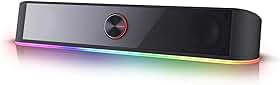 Redragon GS560 RGB Desktop Soundbar, alto-falante de computador de 2.0 canais com barra de iluminação dinâmica, sincronização de luz de áudio/monitor, retroiluminado com controle de