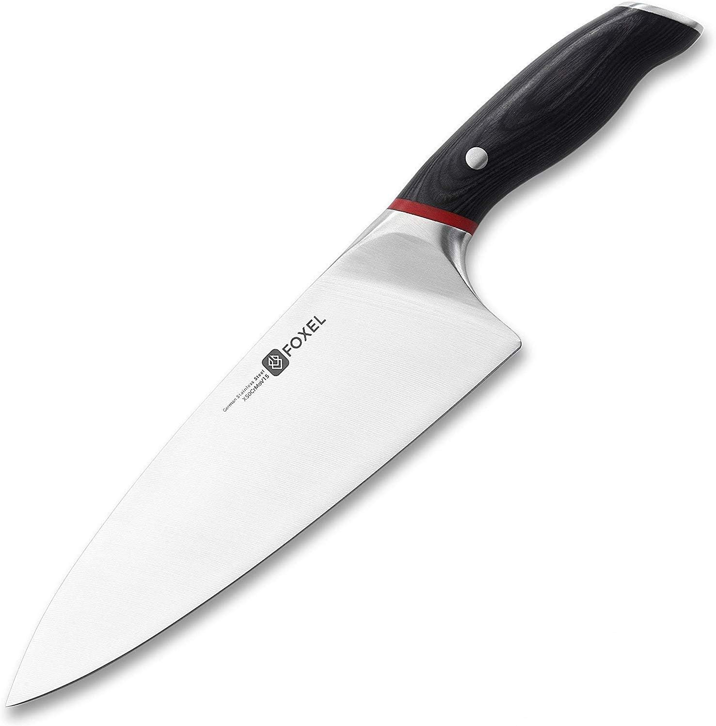 Kitchen Chef Knife - 9 inch Professional Blade - Foxel Wolfe Series Chef's Knives Combine Function with Style - Japanese Inspired American Designed- Rugged Razor Sharp German High Carbon Steel