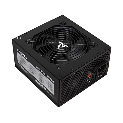 Apevia SPIRIT600W Spirit 600W ATX Power Supply with Auto-Thermally Controlled 120mm Fan, 115/230V Switch, All Protections