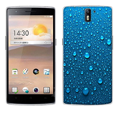 FUBAODA Funda para OnePlus One, [gocce d'acqua BLU] Silicona Fundas para para OnePlus One ?1+1? Carcasa One ?1+1? Silicona Funda Case