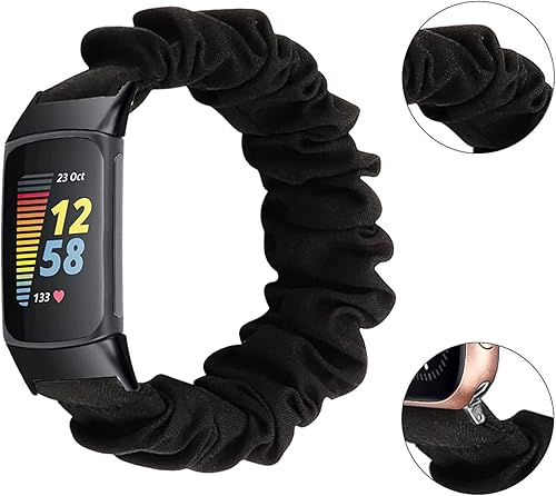 Miniatura 2 de Compatible con Fitbit Charge 2 Scrunchie Watch Band  Correa elástica de tela de repuesto para mujeres y niñas