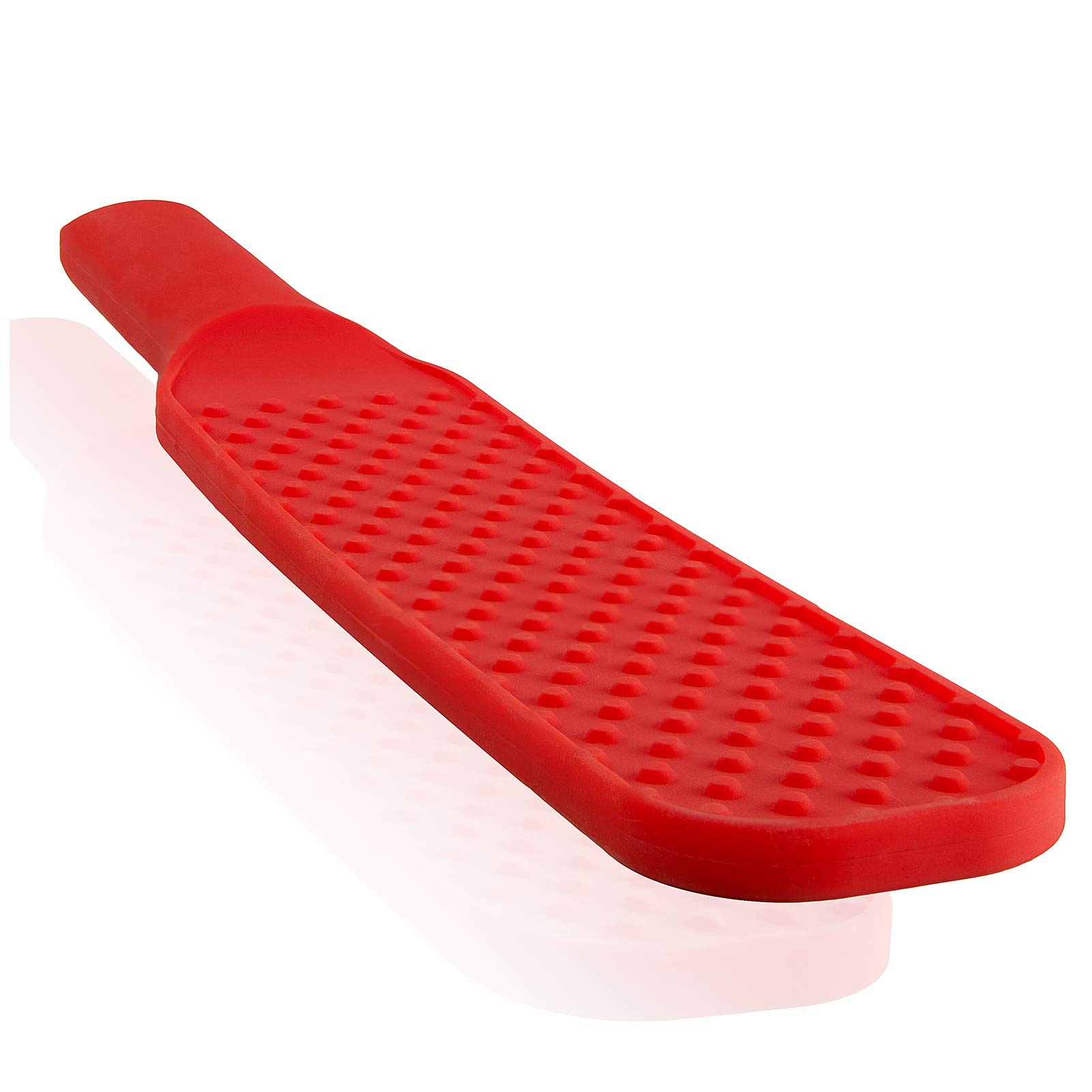 « EXCITING DOULEUR » - 35,0 cm de large SLAPS EN SILICONE en PREMIUM SILICONE de/Pagaie ou fouet érotique en rouge corail