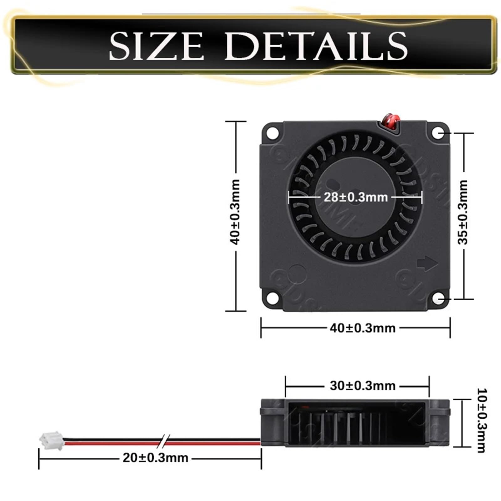 Chłodnica silnika z pudełkiem 4010 4 CM 5V 12 V 24 V cichy wentylator chłodzący do komputera 40x40x10mm 40mm podwójna piłka 1szt (2 szt., 2Ball 24V 12000 obr./min)