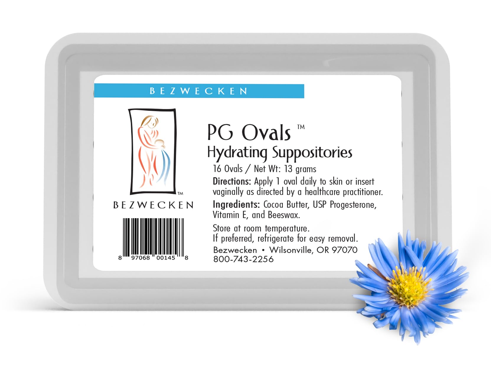 Bezwecken – PG Ovals – 16 Oval Suppositories – Same Trusted Formula, New Improved Shape – Professionally Formulated to Alleviate Vaginal Dryness in Women of All Ages – Progesterone-Only Alternative