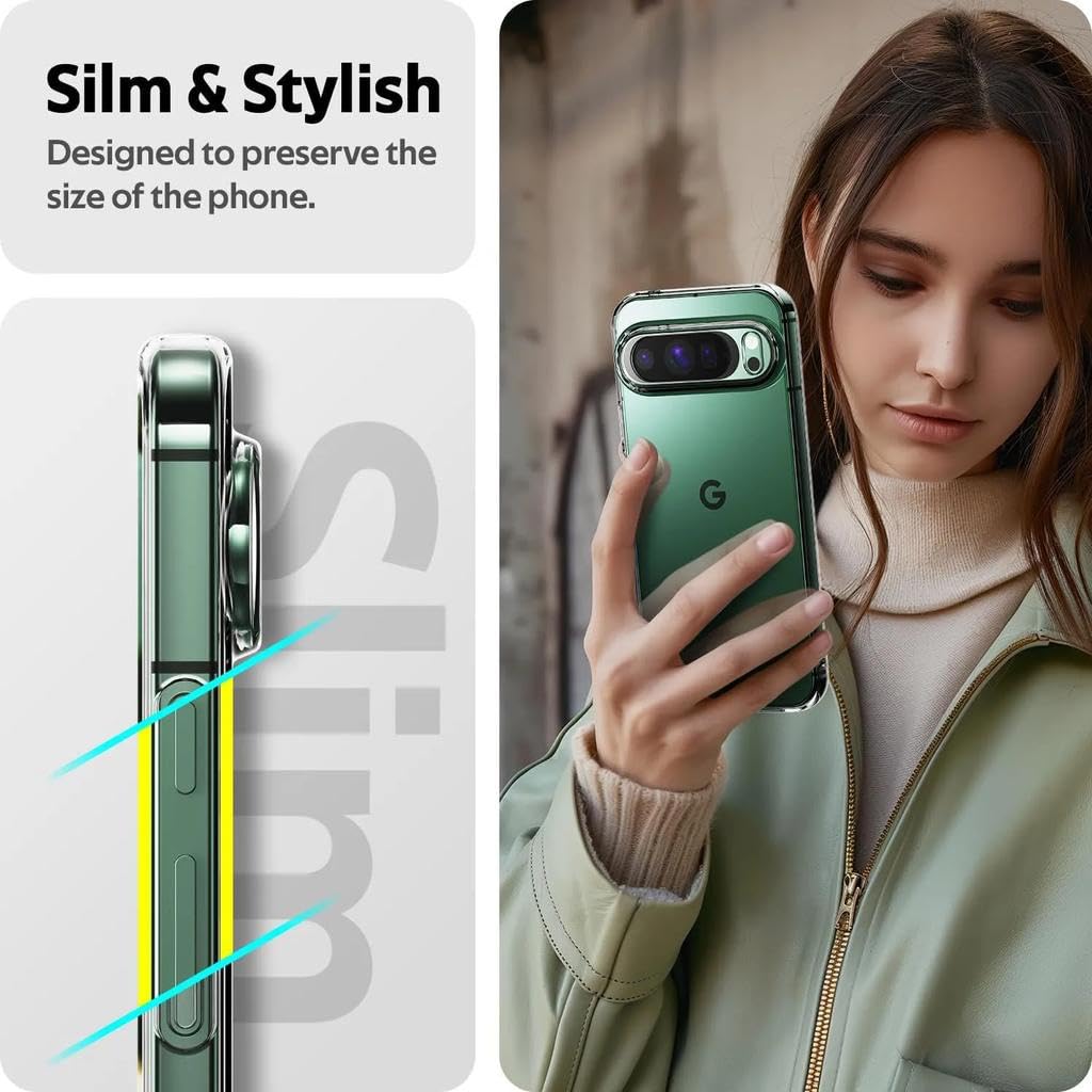 Oprimio Krystalicznie przezroczyste etui do Google Pixel 10 Pro [silikonowe etui] [% 100 przezroczyste] [niemiecki materiał] [ultra cienkie] przezroczyste etui na telefon komórkowy do Google Pixel 10