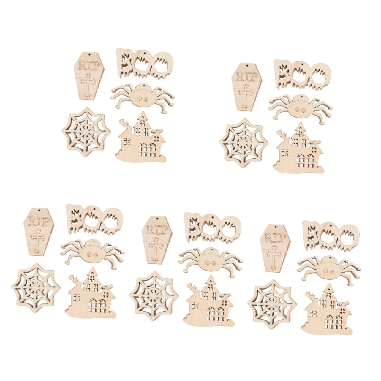Angoily 250 Pezzi Fette Legno Halloween Creative per Lavoretti Fai da Te Decorazioni Festa in Legno Non per Manuale