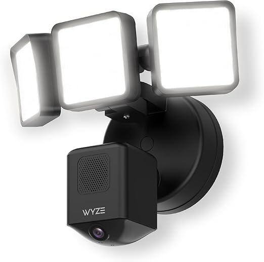 WYZE Floodlight Camera Pro, PCMag Editors' Choice, 3000-Lumen LEDs, 180° Wide View, 2.5K HD Outdoor Security Camera, Motion Detection, Color Night Vision, Works with Alexa & Google