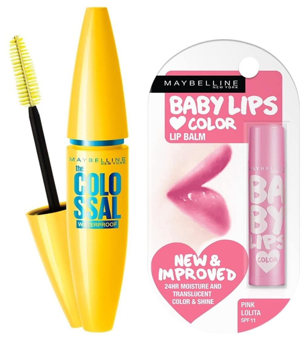 Maybelline New York Baby Lips Lip Balm, Pink Lolita, 4g and Maybelline New York Volume Express Colossal Masacara, Waterproof, Black, 10g-picture-10