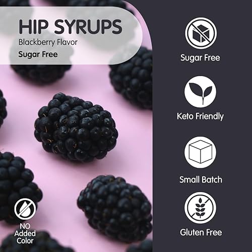 Miniatura 4 de Hip Syrup S - Jarabe simple sin azúcar Blackberry diseñado para el sabor del agua, té de burbujas, té Boba, cócteles, sin azúcar
