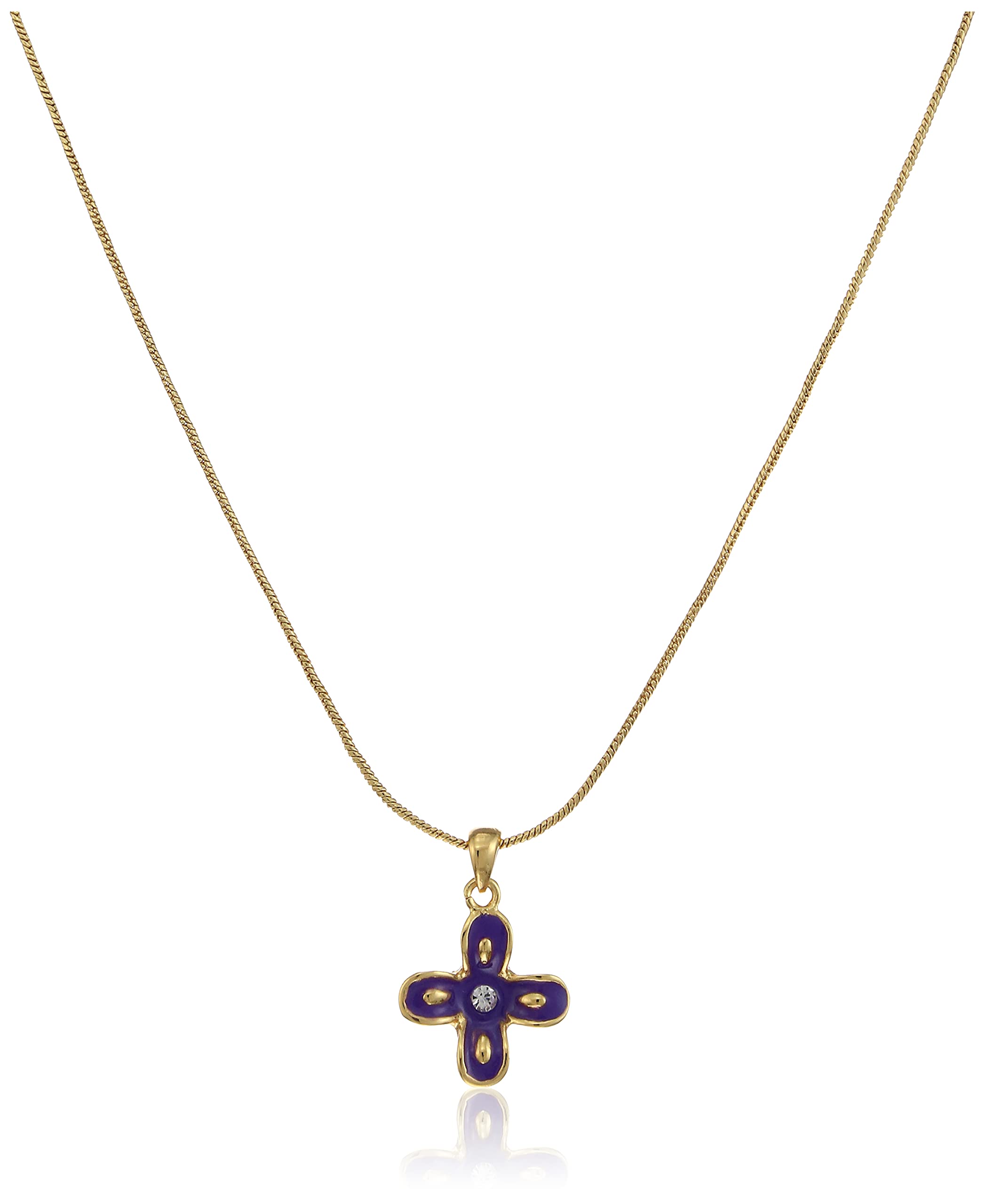 Estele 24kt Gold Plated Flower Pendant Necklace with Royal Blue Enamel and Austrian Crystals, Adjustable, 819ZD (B08D8PPTQY) Amazon Price History, Amazon Price Tracker