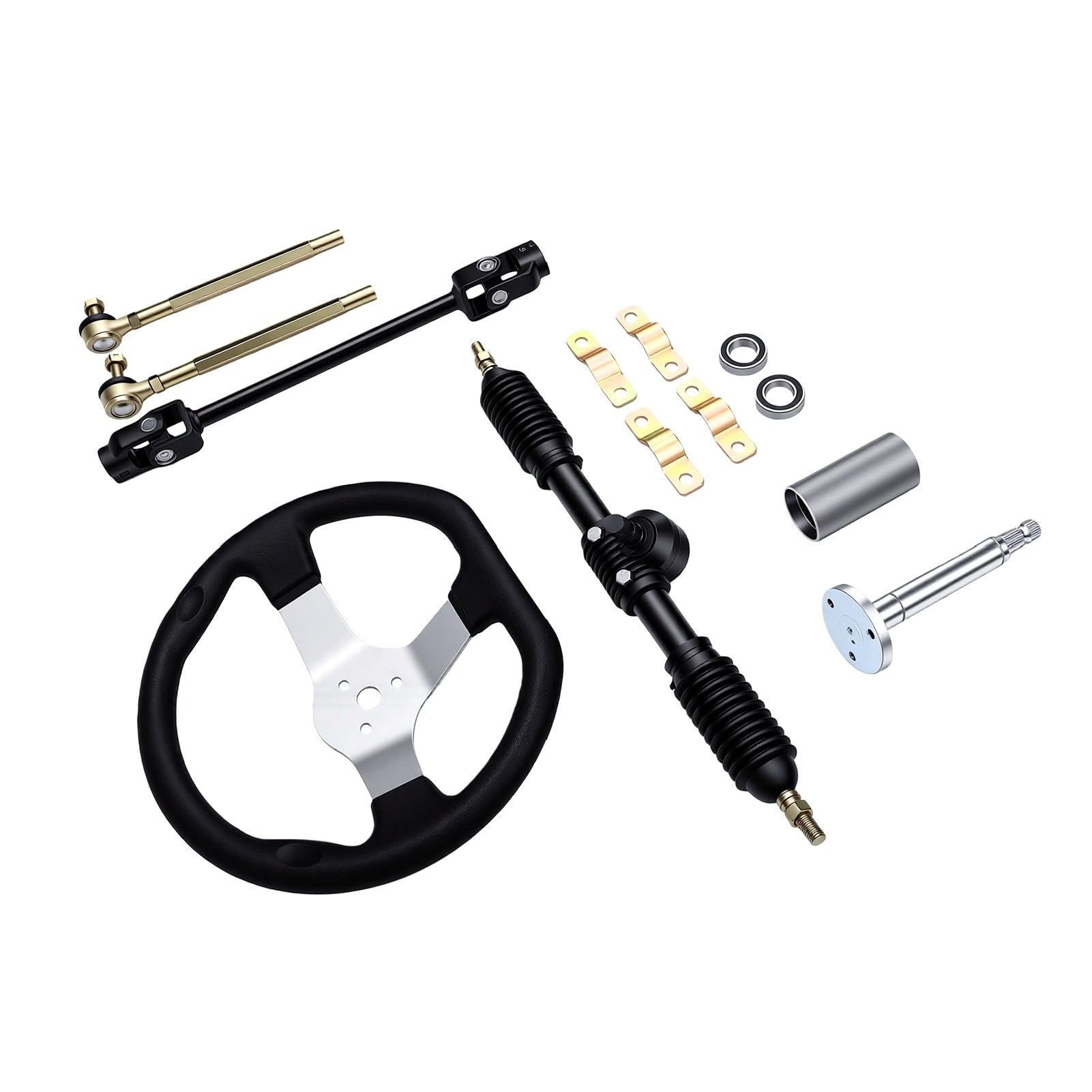Diyeeni Zestaw Kierownicy Go-kart 270 Mm z przekładnią zębatkową 440 Mm, do