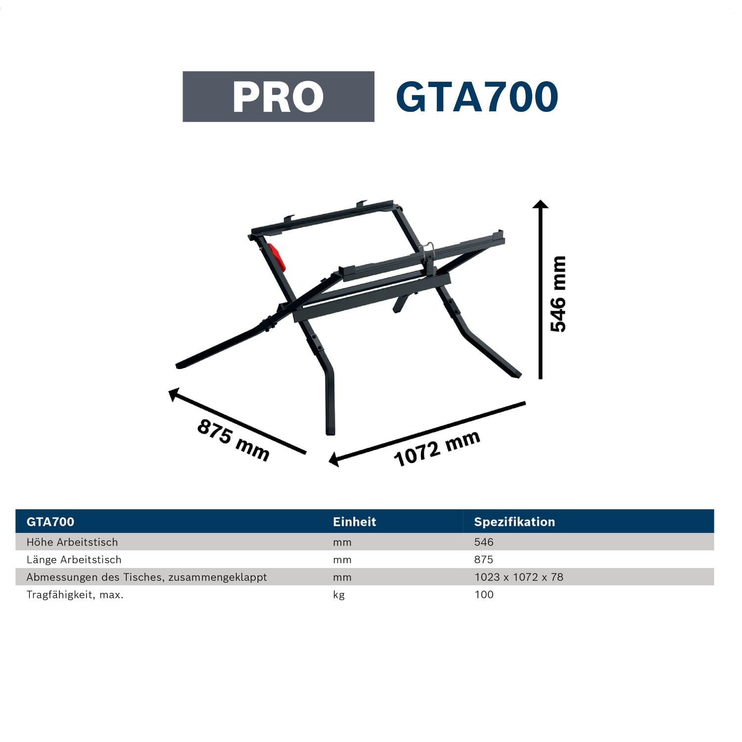 Bosch PRO Mesa de transporte y trabajo GTA700