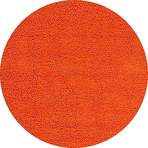 Image of CD Carpet Anti Slip Shaggy Fluffy Fur Rugs and Carpet for Living Room Bedroom Kids Room Plain Circle Carpets for Home with 2 Inch Thickness (Color Orange Size 9x9 Feet Round)