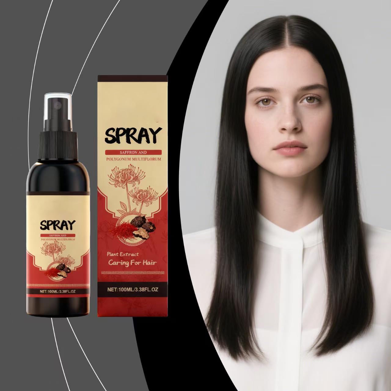 Szafranowy spray do rozjaśniania włosów, esencja ziołowa, spray do włosów, poprawia suchość i puszenie się, do wszystkich rodzajów włosów (4 szt.)