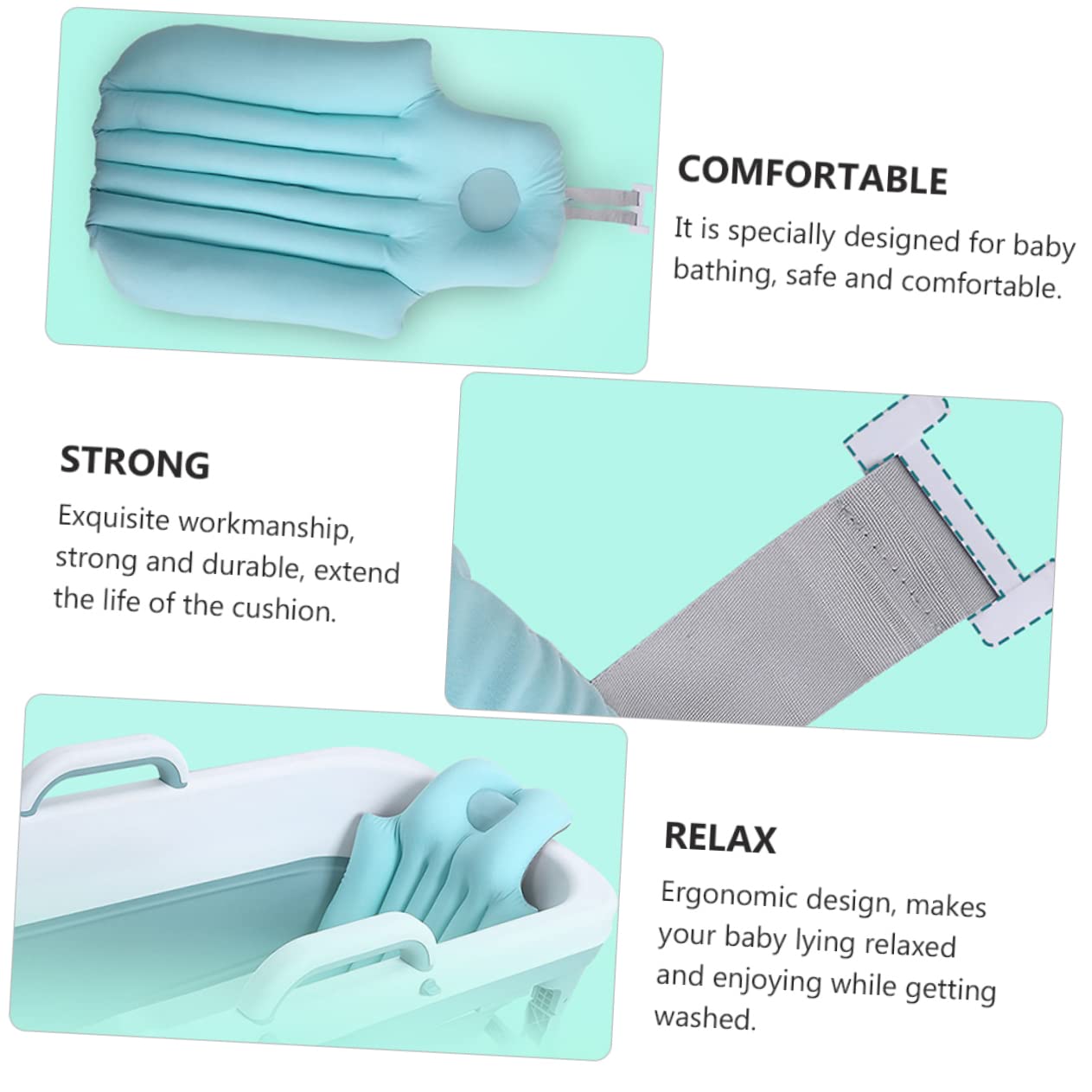 1 Pieza Cojín Antideslizante para Baño de Niña Asiento de Bañera para Recién Nacidos Material Transpirable y Soporte y Cómodo para Baño Color