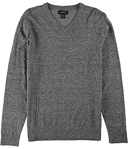 Alfani Mens V-Neck Pullover Sweater, Grey, Small