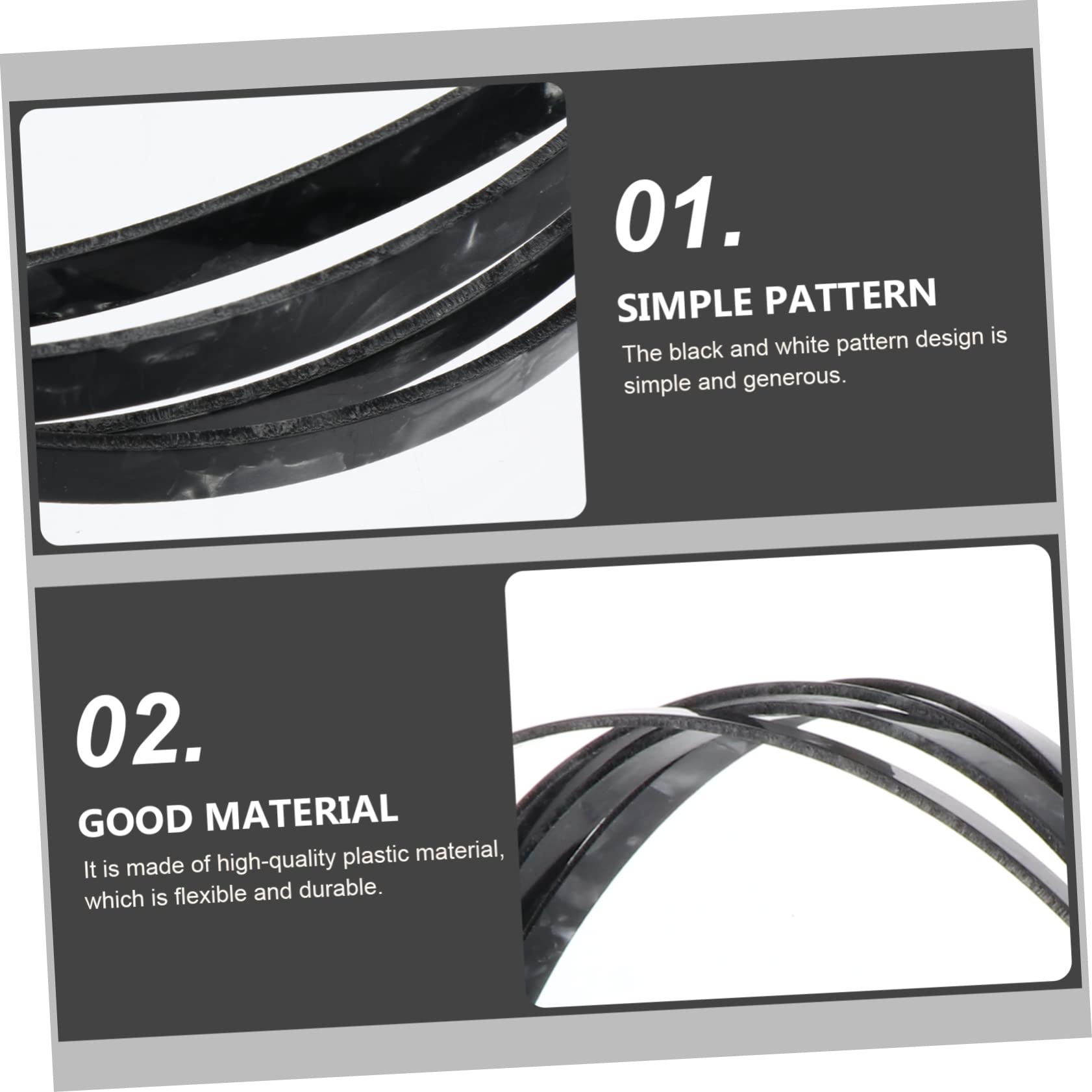 Abaodam 5 Pcs Flexible Plastic Guitar Binding Purfling Strip Decorative Edge Trim for String Ukulele