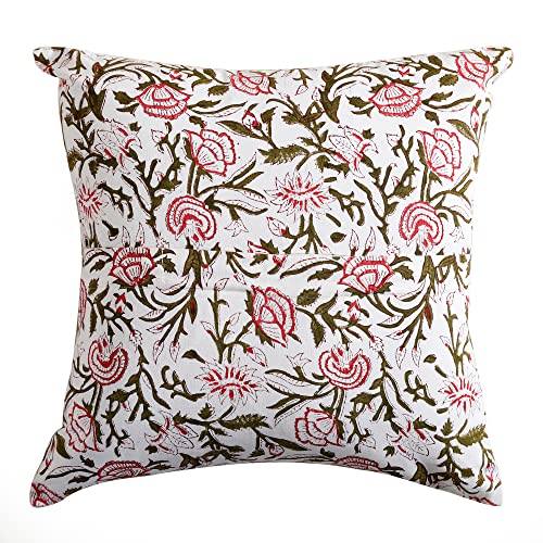 Image of Ravaiyaa - Attitude is everything Cotton Hand Block Printed Soft Cushion Cover Pillow Case 16 inch Square Cushion Sham Set of 2 Piece