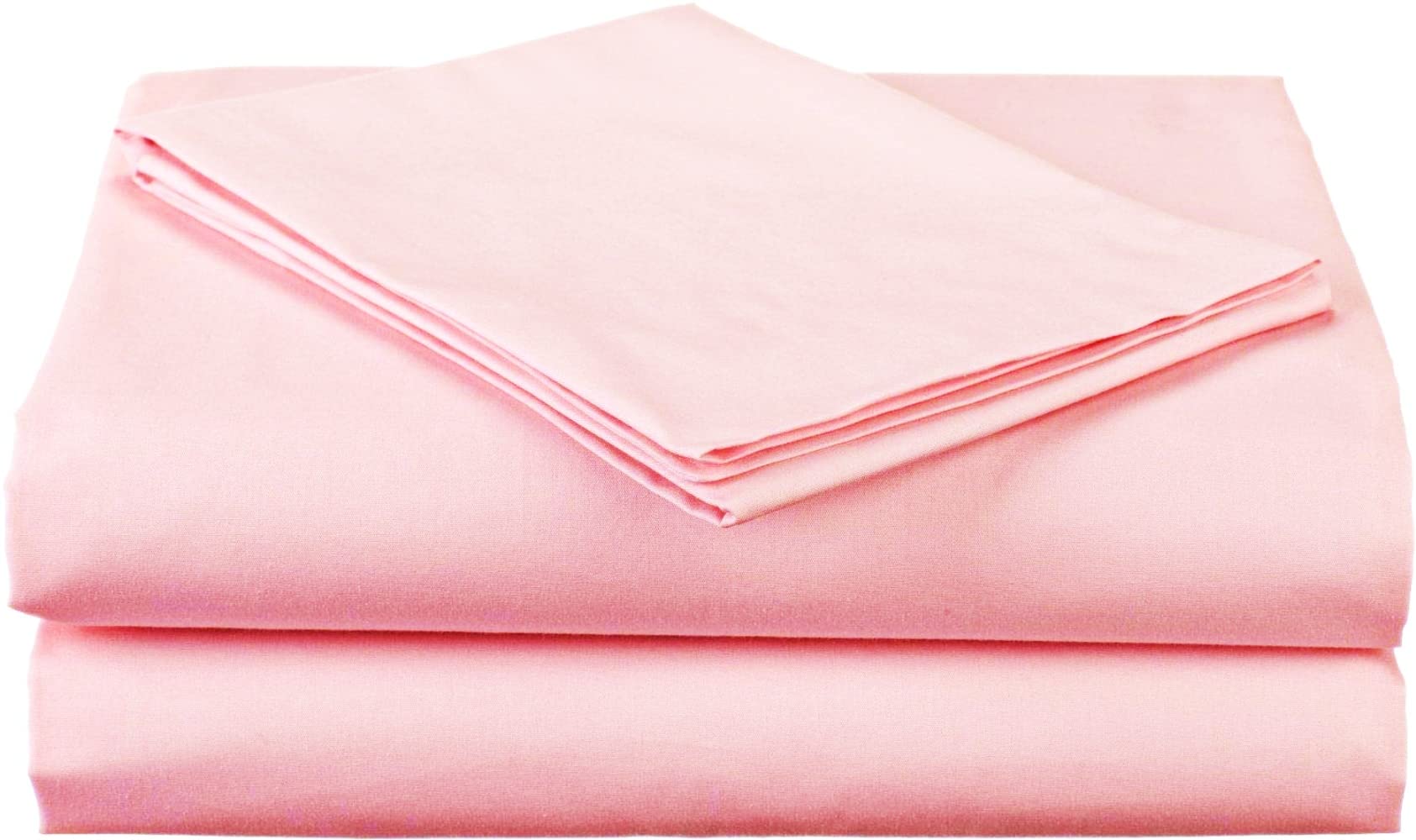 LUXURIOUS BEDDING 1000-Thread-Count 100% Egyptian Cotton Bed Sheets, 4-PC Upto 23'' Inch Deep Pocket (1 Fitted + 1 Flat + 2 pillowcase) Flat Sheet UK Super King Size(110 x114in.) Pink Solid