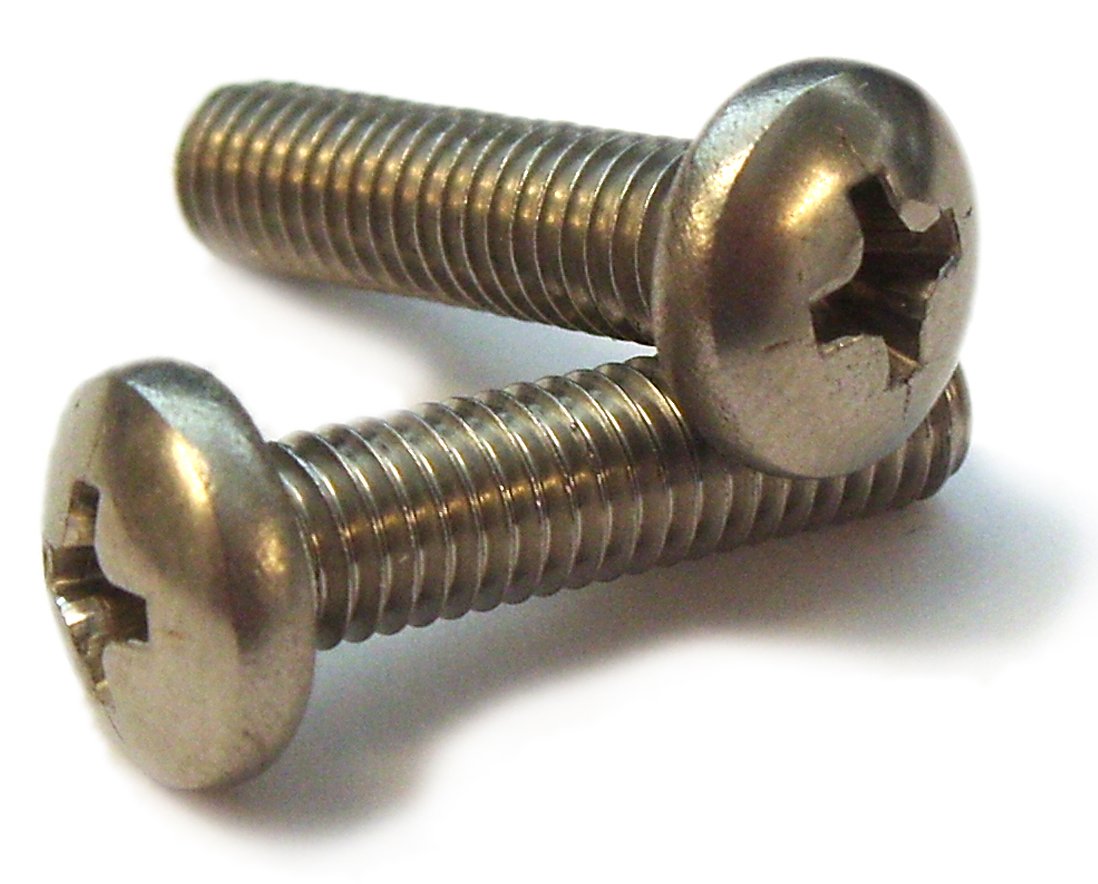 1/4"-20 UNC Pan Phillips Head Screw, A2 Stainless Steel, Fully Threaded, 1/2" - 1 1/4" Lengths, Multi Pack (100, 1/4 X 1 1/4")