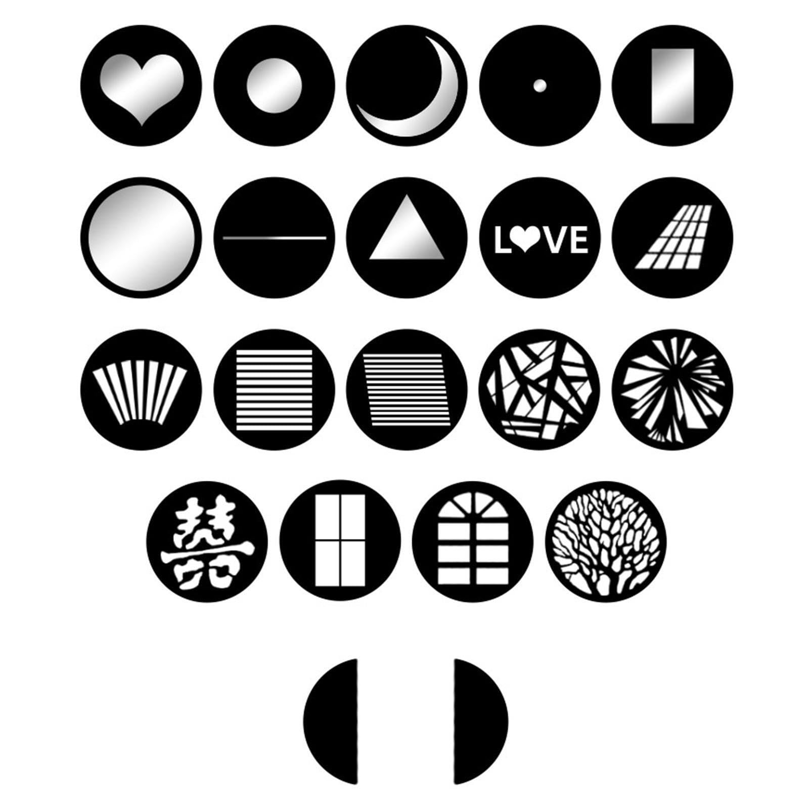 Strobe Video Snoot che offre effetti fotografici unici. Facile installazione per appassionati e professionisti. Snoot ottico conico con lente ottica e 21 gobo.
