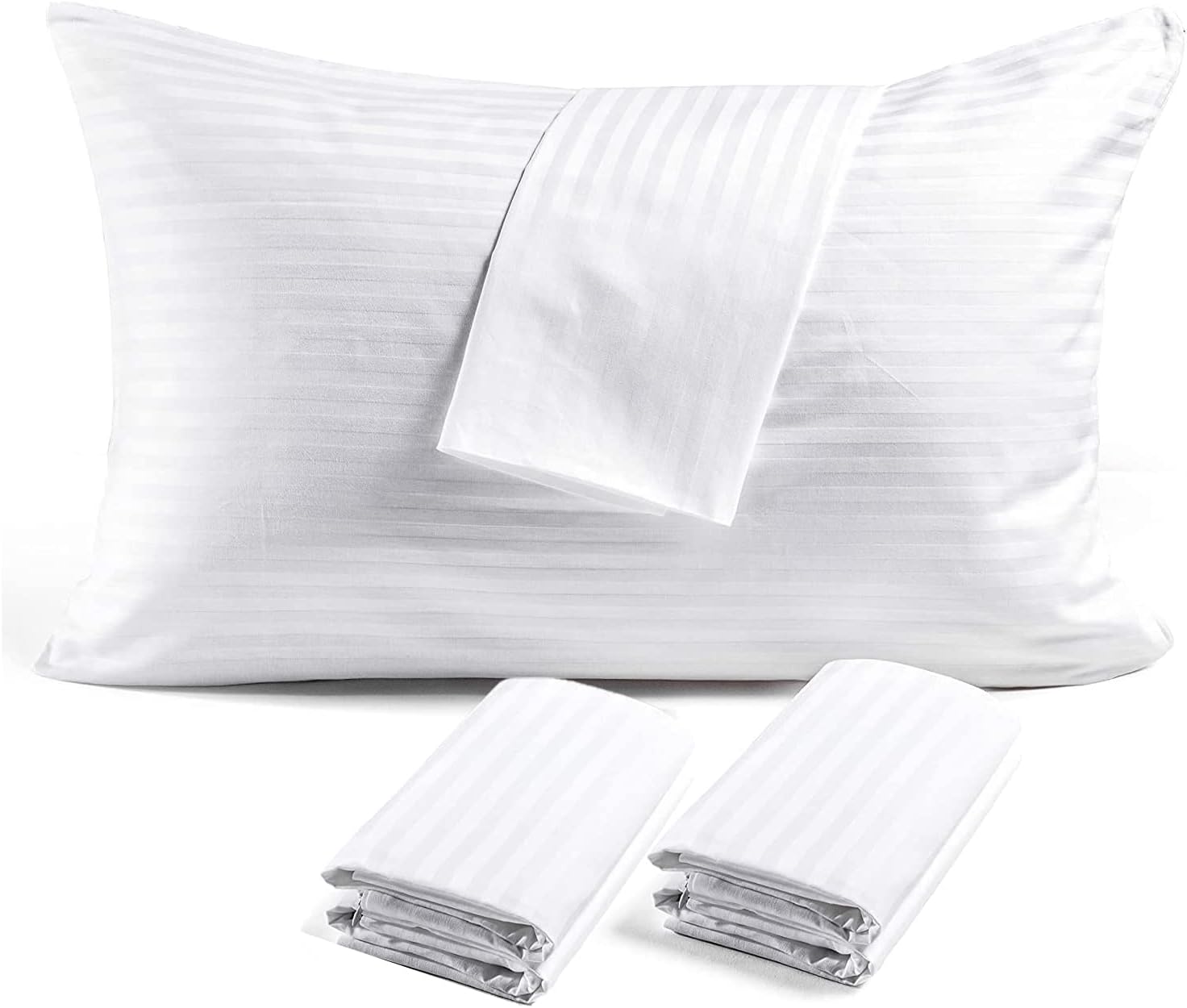 MH Home Pillow Protectors Pack of 4 Microfiber & Breathable White
