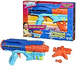 Nerf Super Soaker Power Drench lançador de água em plástico azul e laranja, brinquedo para meninos e meninas, para crianças acima de 8 anos
