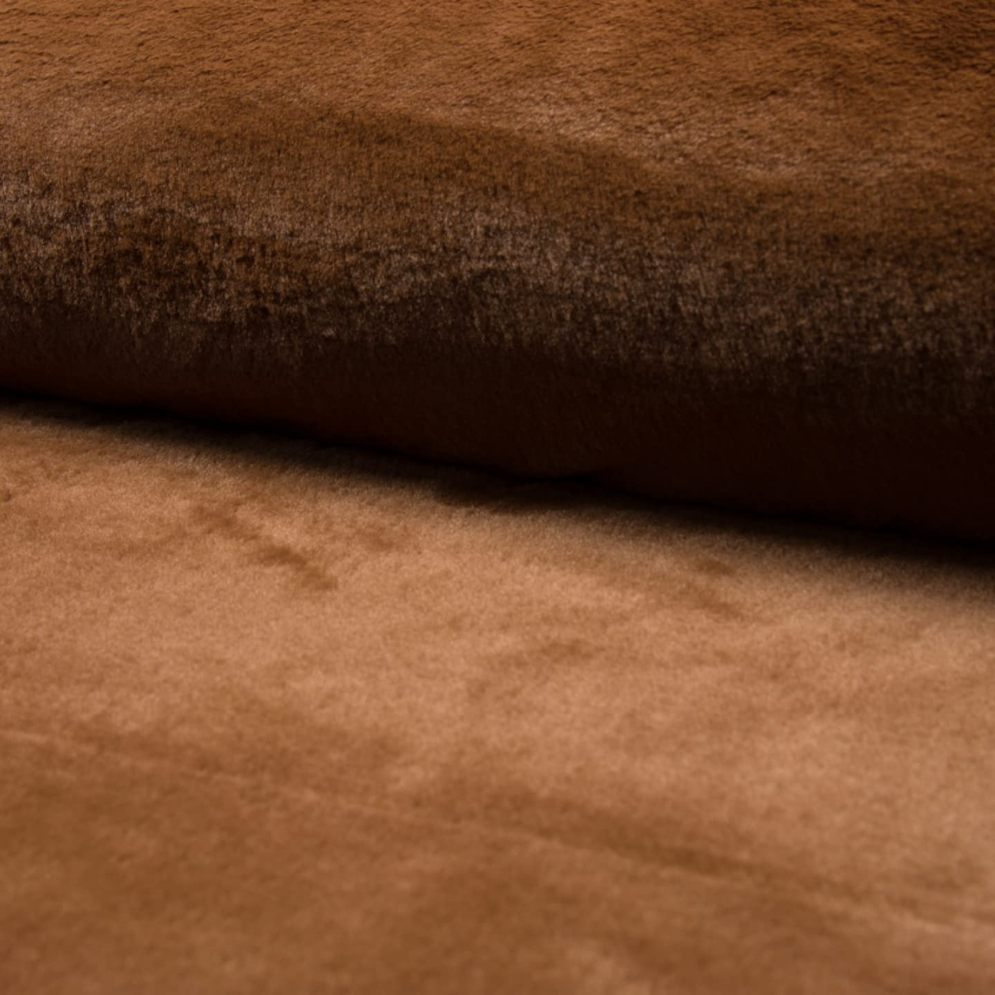 Luxury Short Plush Super Soft Faux Fur Fabric Material - Chestnut, 5Mtr - 500cm x 150cm