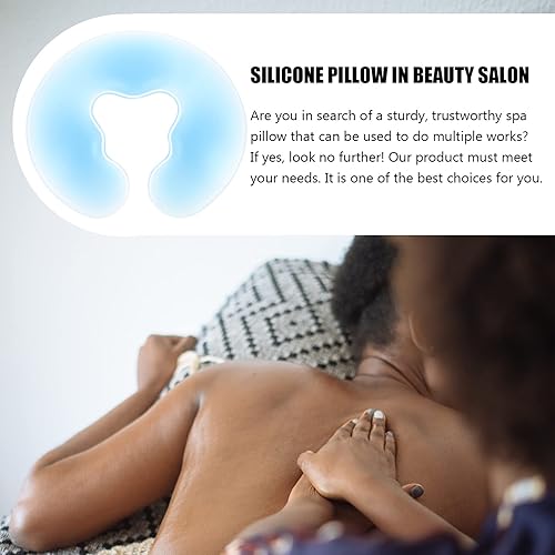 Miniatura 5 de Almohada de silicona boca abajo Almohada de silicona Cojín de masaje suave Almohada de relajación de cara azul Reposacabezas Spa Cuidado de la piel