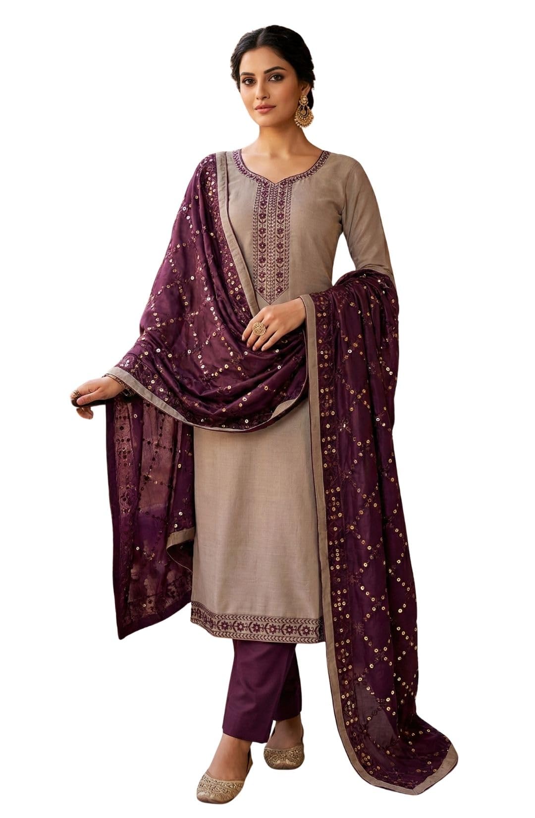 sanganee fashion Women's Bombay Cotton Embroidery Tie Unstitched Dress Material with Chanderi Abla Work Lace Bordered Dupatta-picture-55