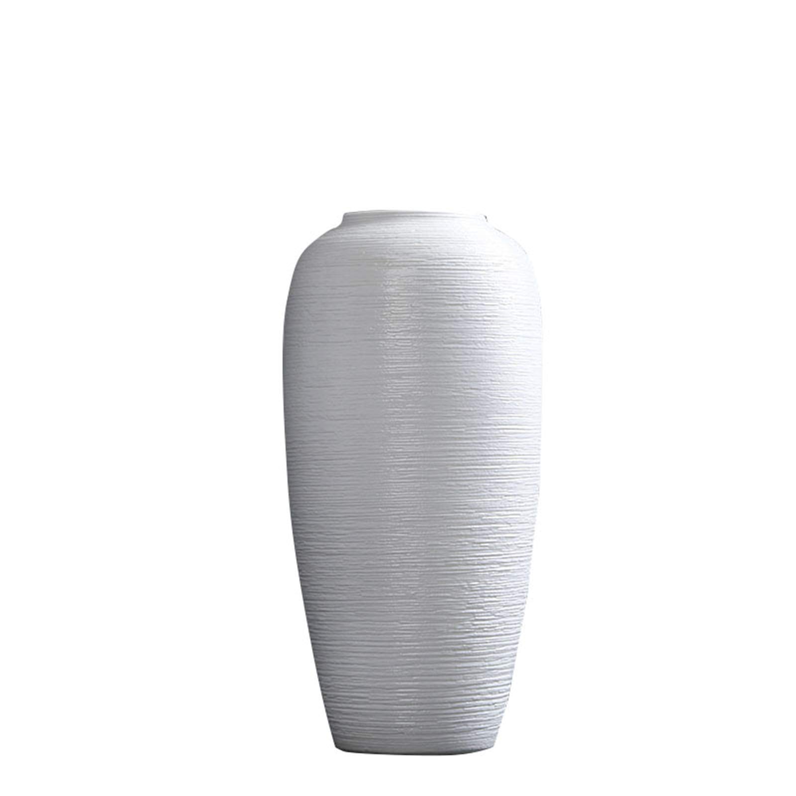 asdchZen White Ceramic Vase, Home Indoor Porch Multifunctional Flower Arrangement Container Banquet Table Meeting Table Decorative Vase,15 * 33CM
